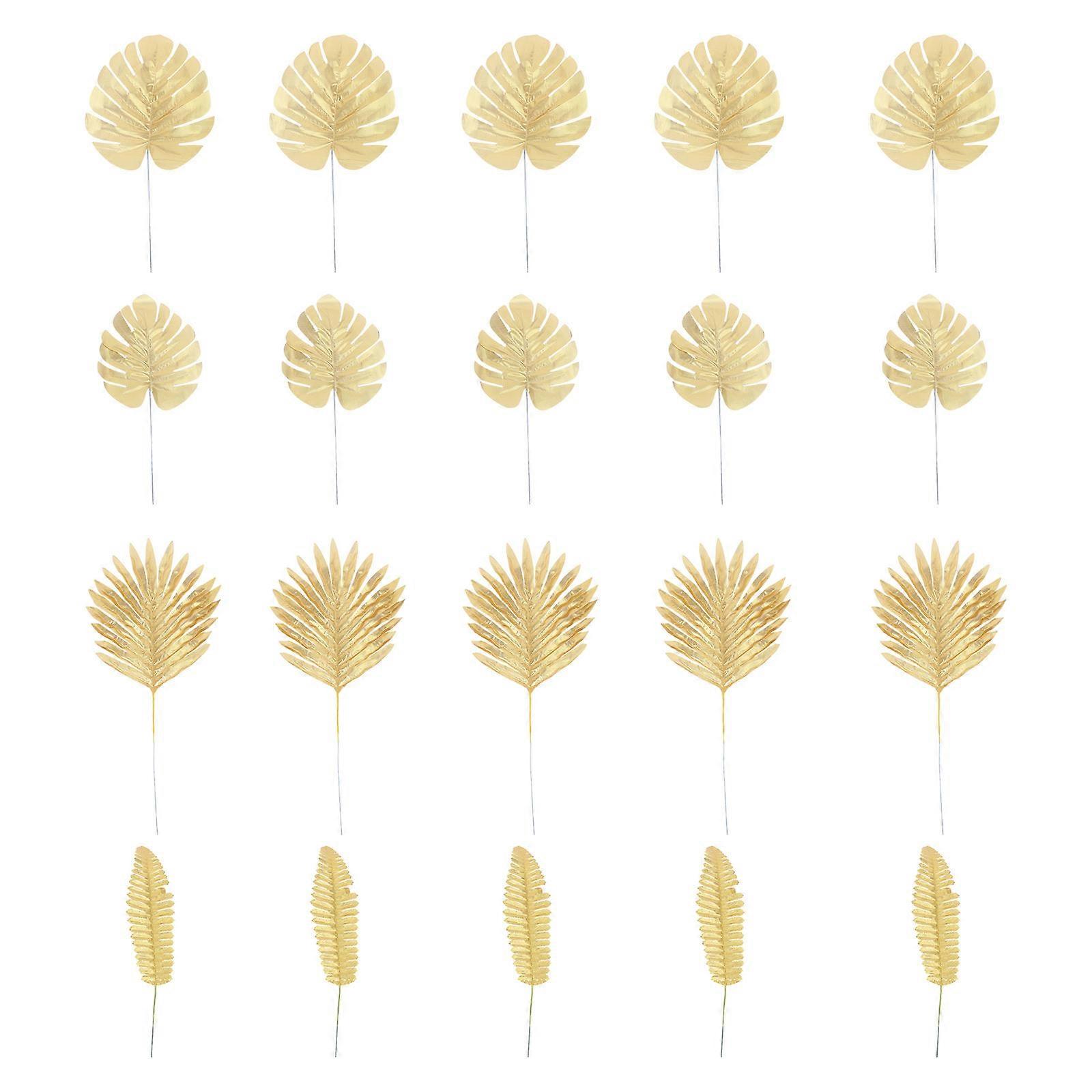 Simulation Leaves Picks Artificial Decorative Wedding Home Decor 20Pcs Golden