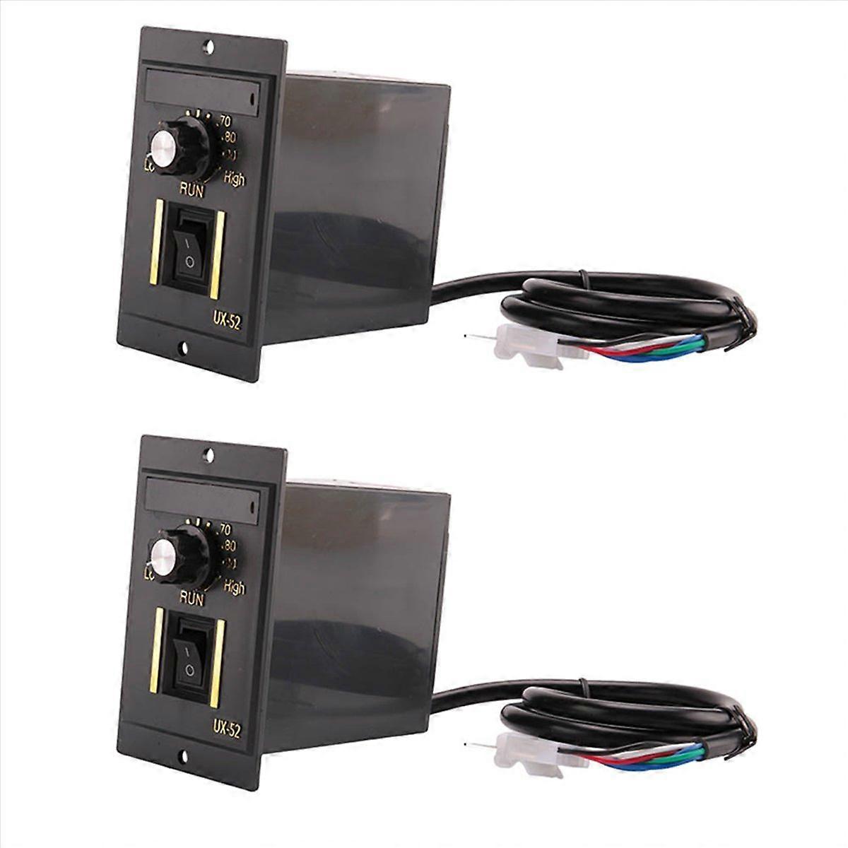 2X AC 220V 50Hz 15-400W Motor Speed Controller Digital Adjustable Stepless Motor Speed Controller 0-