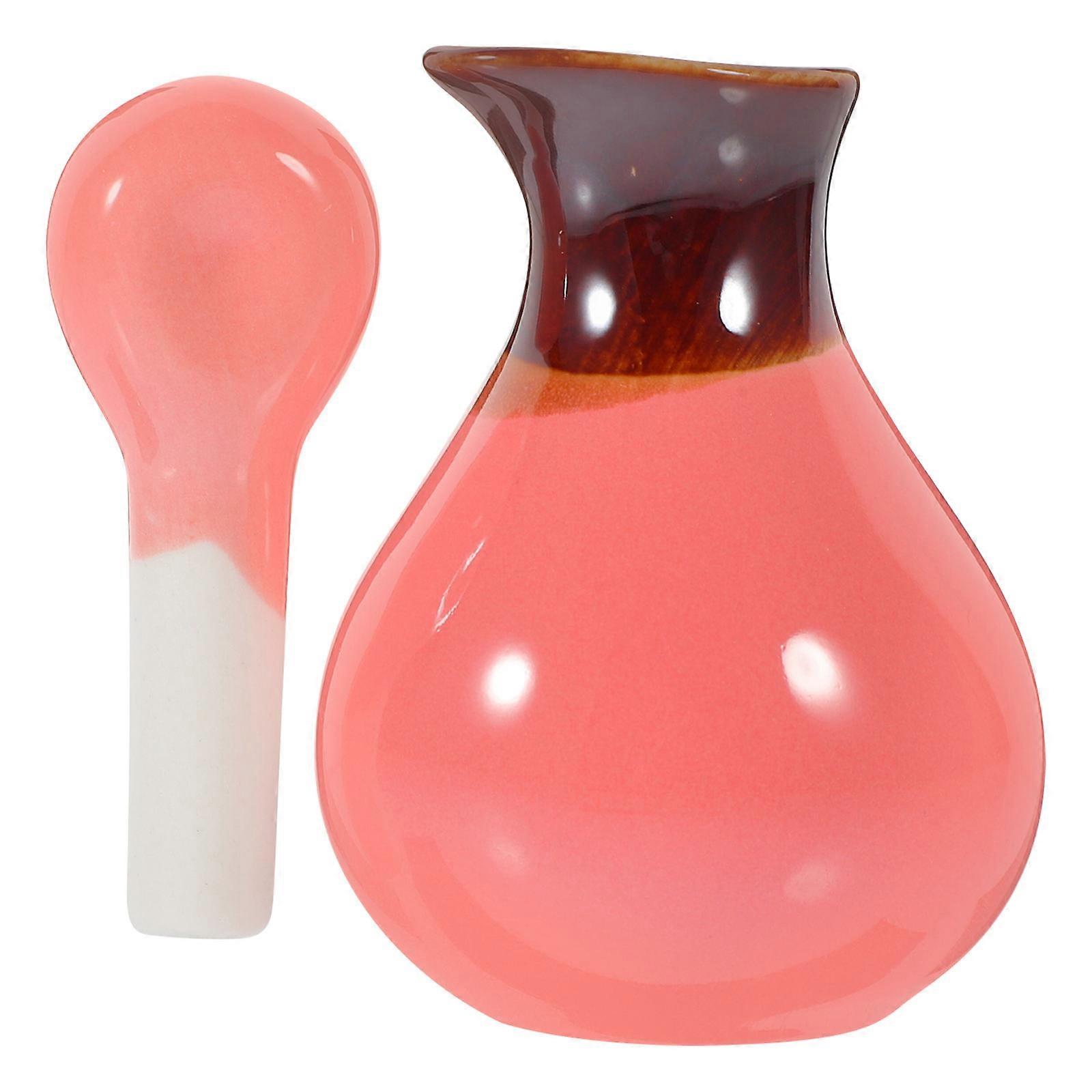 Ceramic Essential Oil Bottle for Storage Use 1Set Red Refillable Liquid Dispenser