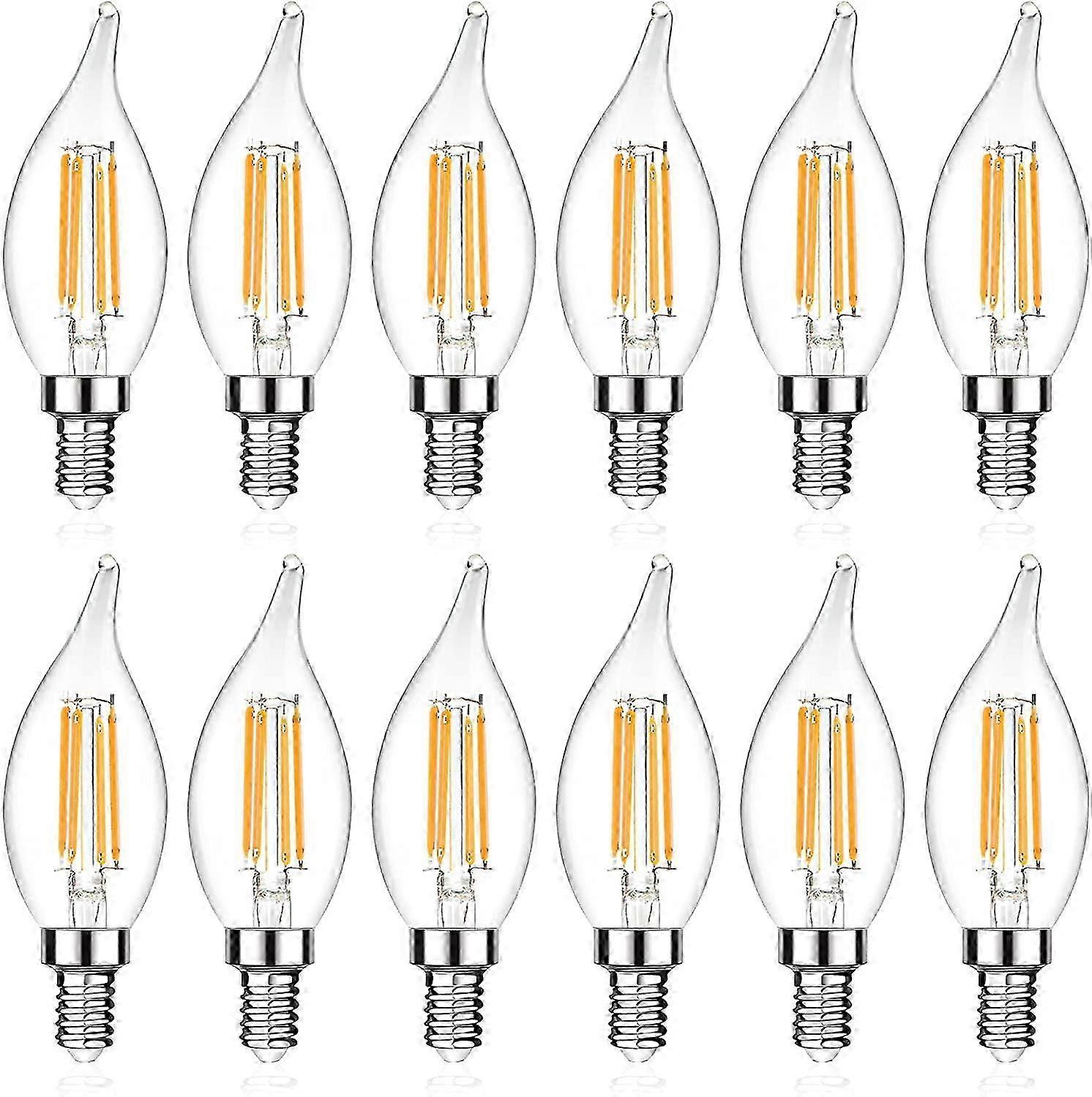 Flame Tip E12 LED Bulb for Decorative Lighting Non-Dimmable 12pc
