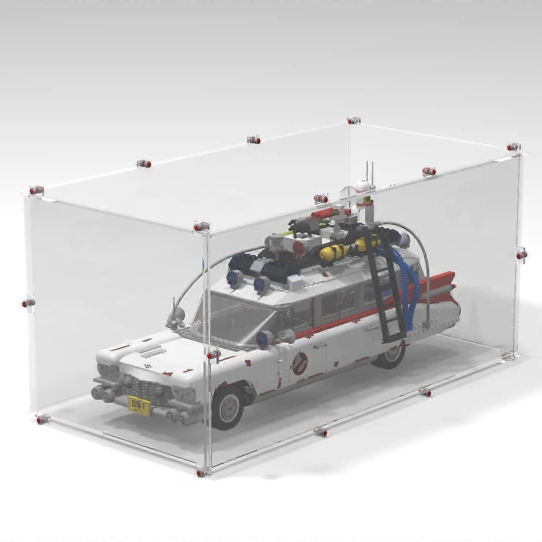 Acrylic Dustproof Clear Display Case with Solid Base for  10274 Ghostbusters Ecto1
