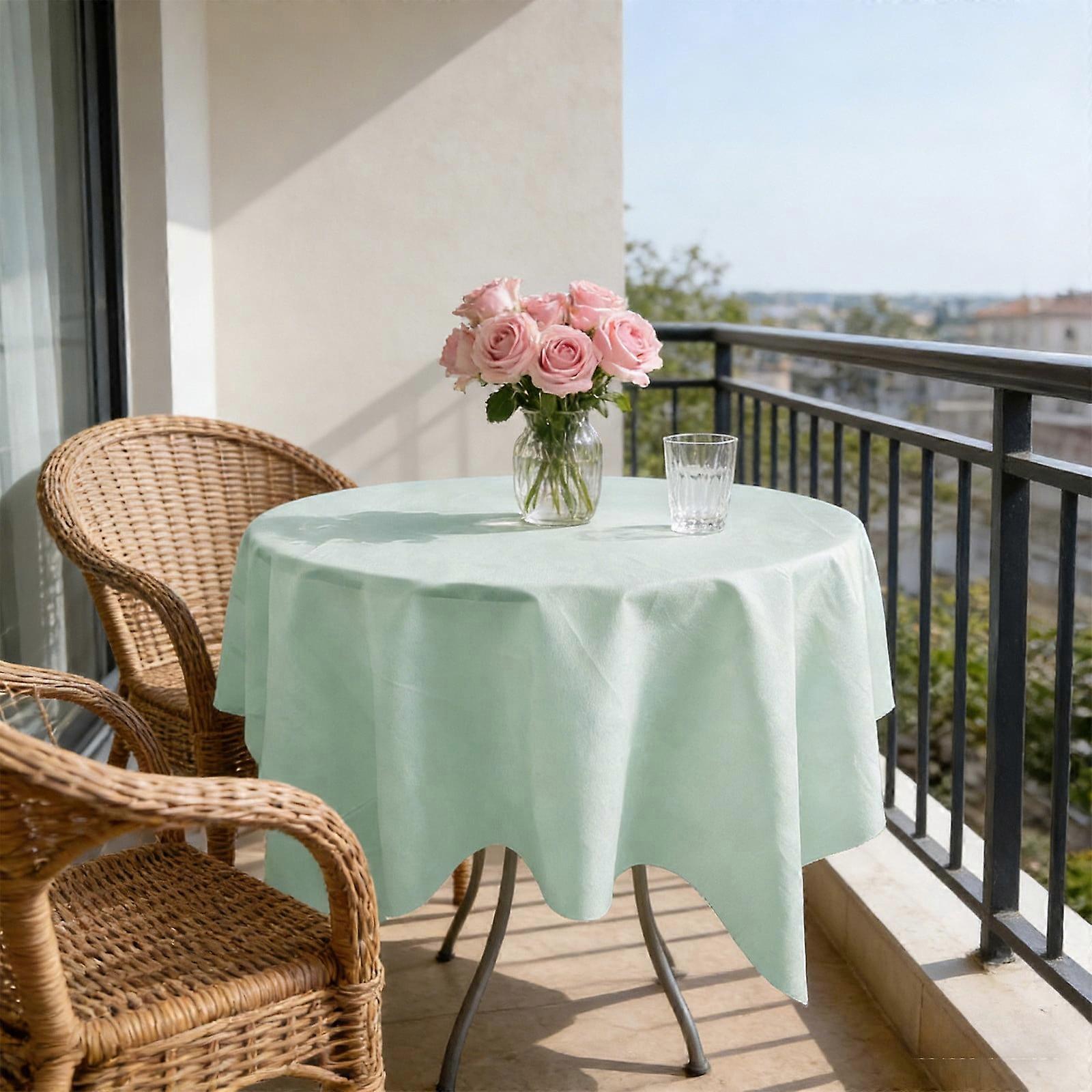 Solid Round Tablecloths Elegant Rustic Circle Table Cloth Cover for Dining Kitchen Birthday Party Cafes 35"