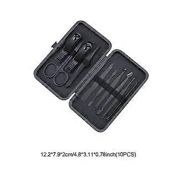 10pcs Manicure Set With Case Professional Pedicure Set Nail Clipper Stainless Steel Salon Grooming Kit For Men Women Parents Elder Patient Travel Nail