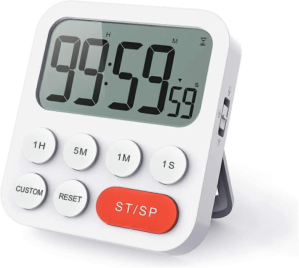 LCD Digital Timer for Kitchen Use, Countdown Stopwatch with Large LCD Display and Adjustable Volume, Multi-Functional Timer with Magnetic Back and