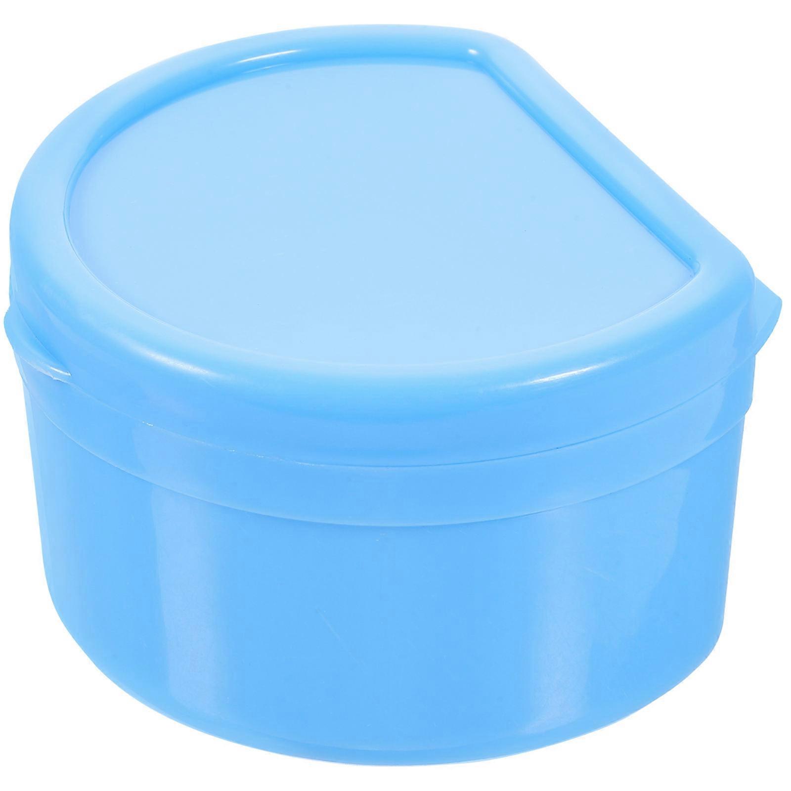 Denture False Teeth Storage Box for Cleaning Blue