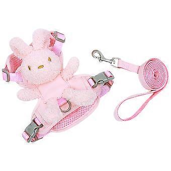 Dog Harness and Leash for Puppies with Adjustable Fit 3Sets Pink Color