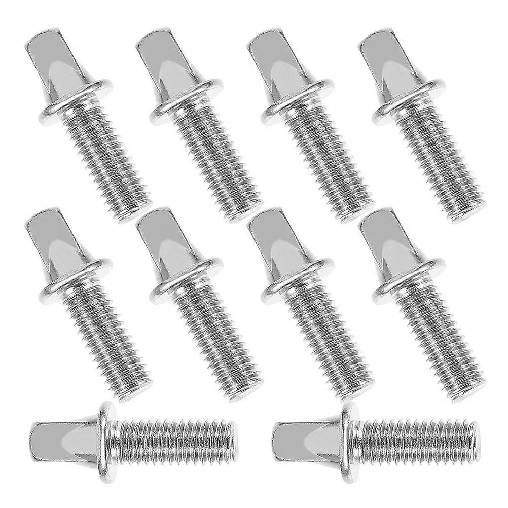 Metal Drum Set Screws Replacement Drum Accessories 10Pcs Silver