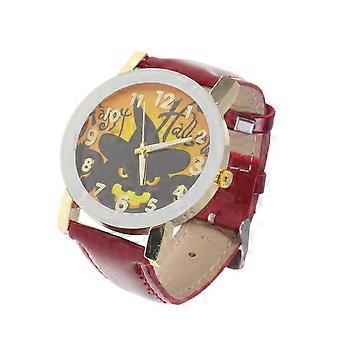 Halloween Wrist Watch Elegant Quartz Time Keeping Women Red Pumpkin Lantern Design 1Set