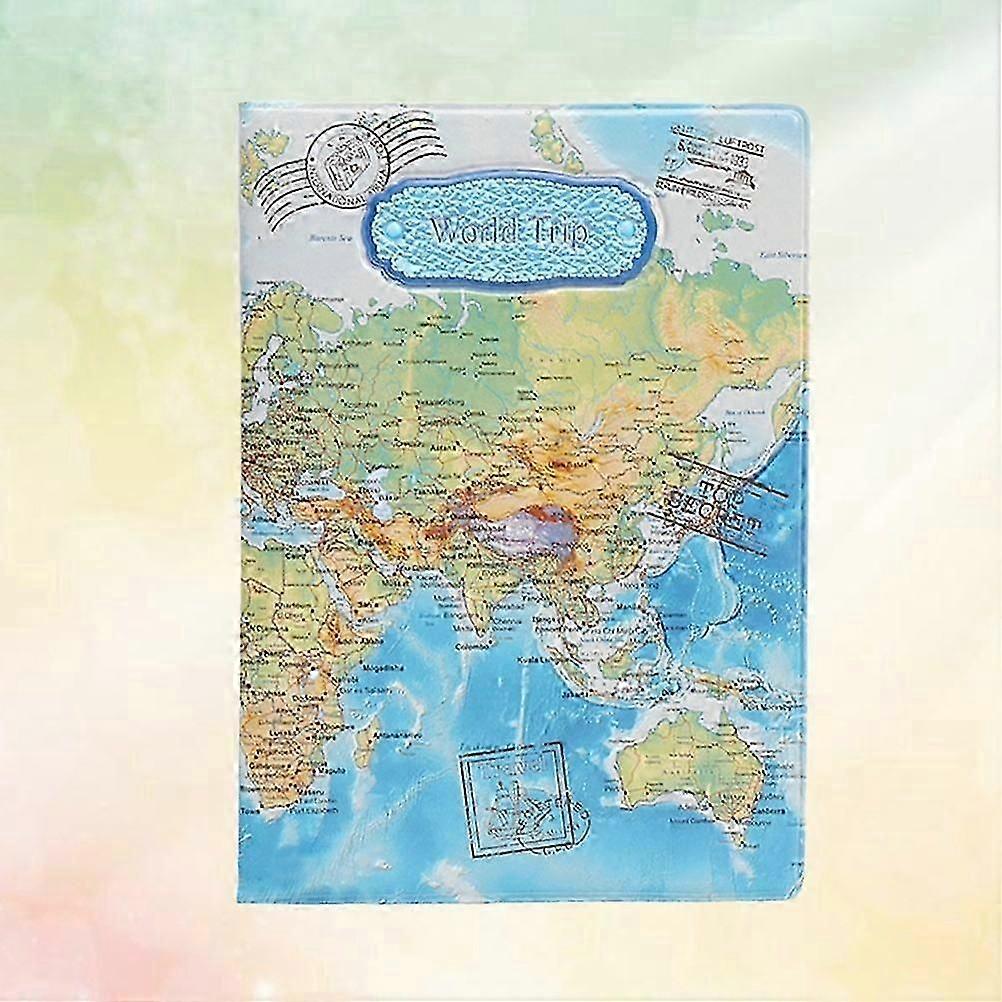 Passport Holder Protective Case for Documents Holding with World Map Print