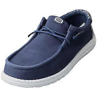 Hey Dude Wally Surf Wash Mens Loafer Shoes in Navy