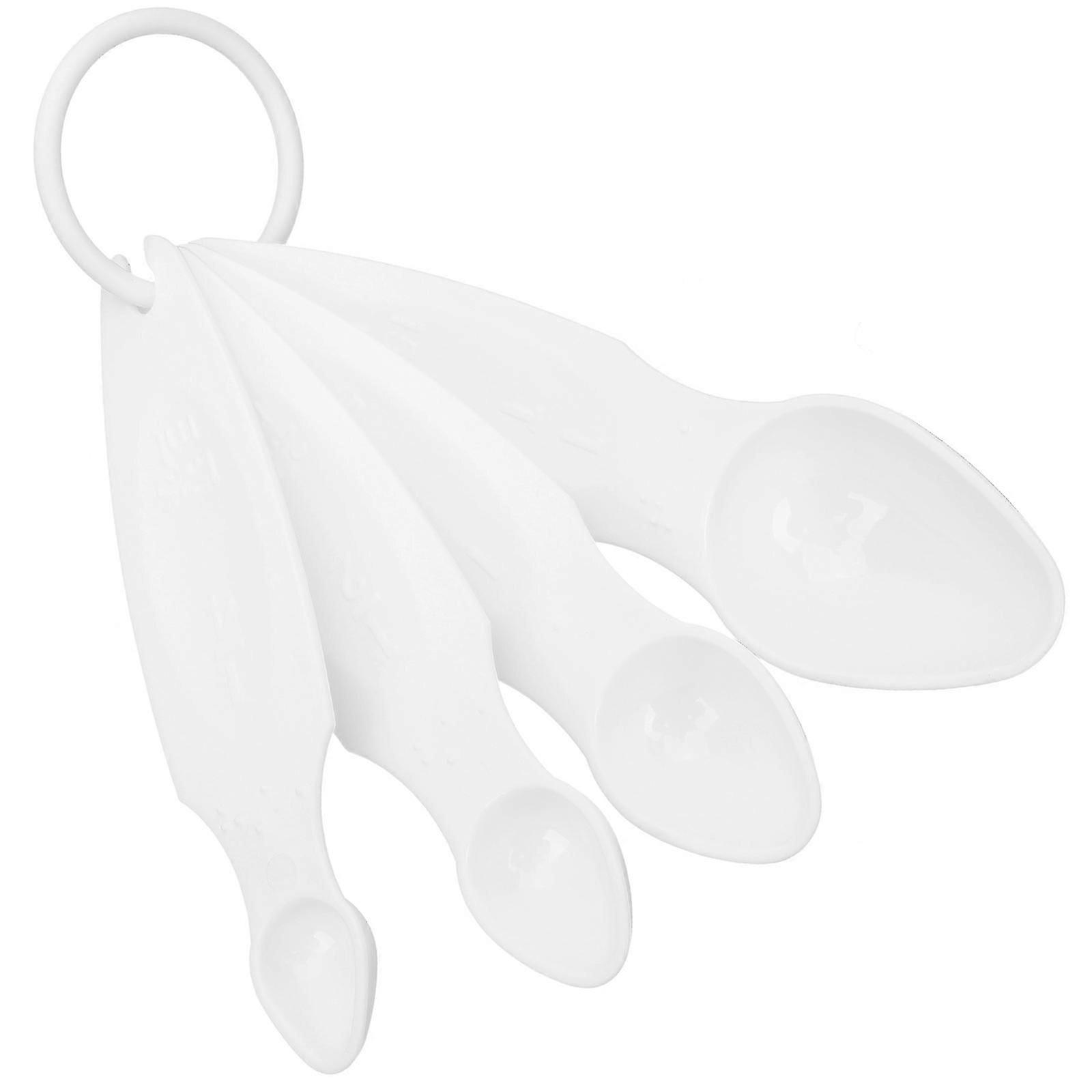 Braille Measuring Spoons Set Plastic for Baking 4Pcs Kitchen Tool for Blind Users