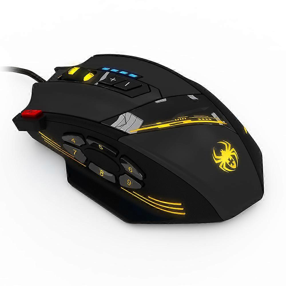 C-12 Wired Mouse Optical Gaming Mouse 12 Programmable Buttons Computer Game Mice 4 Adjustable 7 Lights Mouse
