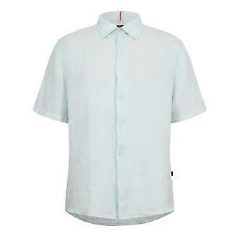 Boss Mens Linen Short-Sleeved Shirt