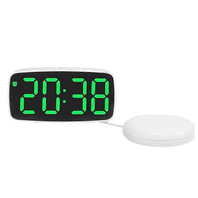 Alarm Clock With Vibrator White Shell Green Light