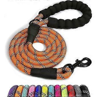 Dog Rope, Nylon Dog Leash With Soft Padded Handle And Reflective Threads, 150cm X 1.2cm, Orange