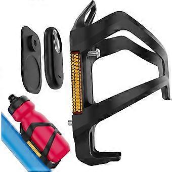 Bicycle Water Bottle Cage with Reflective Strip, Universal Drink Holder for AirTag, Compatible with E-Bike Road Mountain Bike, 1 Set