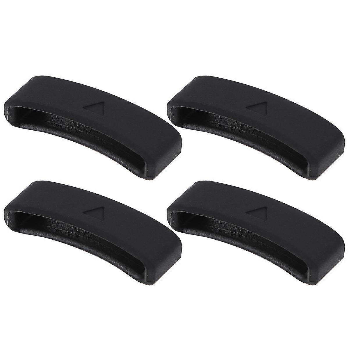 Black Silicone Watch Strap Loop Replacement for Watch Use 4Pcs Durable