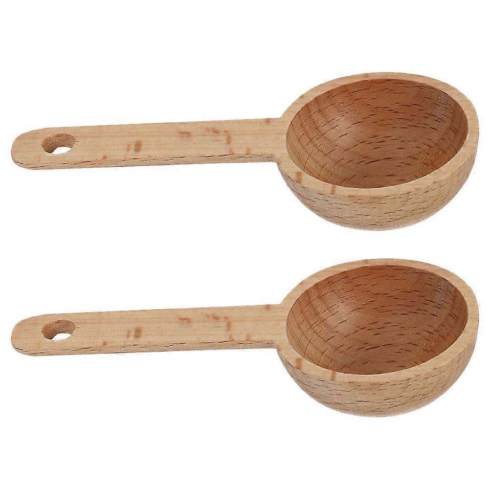 2Pcs Creative Powder Scoops Practical Wooden Spoons Simple Measuring Tools