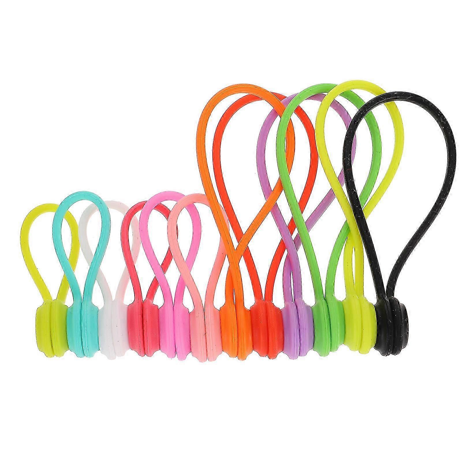 12pcs Magnetic Cable Winder Rubber USB Cable Holder Cable Storage Tool