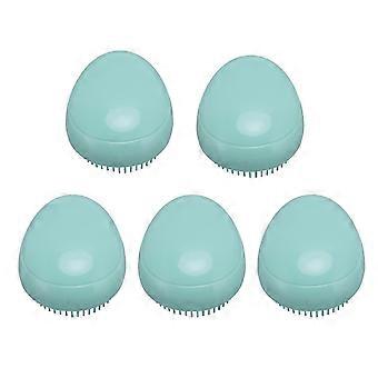 Lot de 5 peignes à cheveux à manche rond, brosse à œufs, pour usage humide et sec, portable, pour massage et démêlage, pour usage domestique-cr