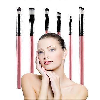 6PC Augenpinsel Set Make-up-Pinsel Lidschattenpinsel Schönheitswerkzeuge (rosa Balken schwarze Röhre)