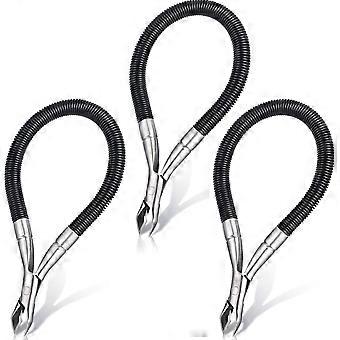 3-Piece Spring Cuticle Trimmers, Spiral Shear Dead Skin Remover Nipper for Manicure Pedicure Nail Care Tools