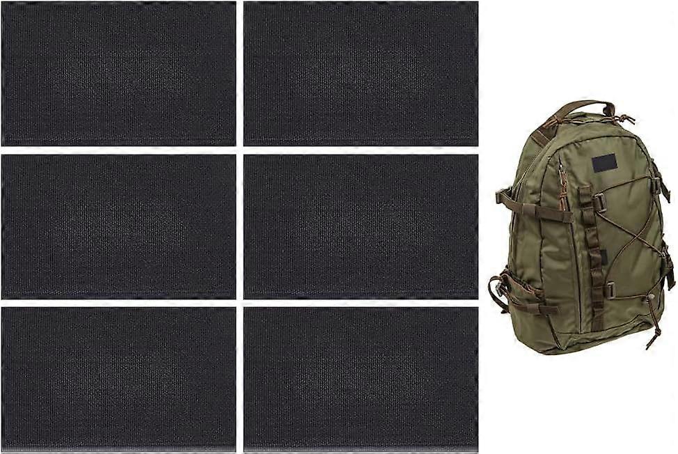 6Pcs Blank Flag Patch Black Tactical Patch Solid Black Flag Patch Back DIY Flags Military Tactical Patch Rectangle Hook Loop