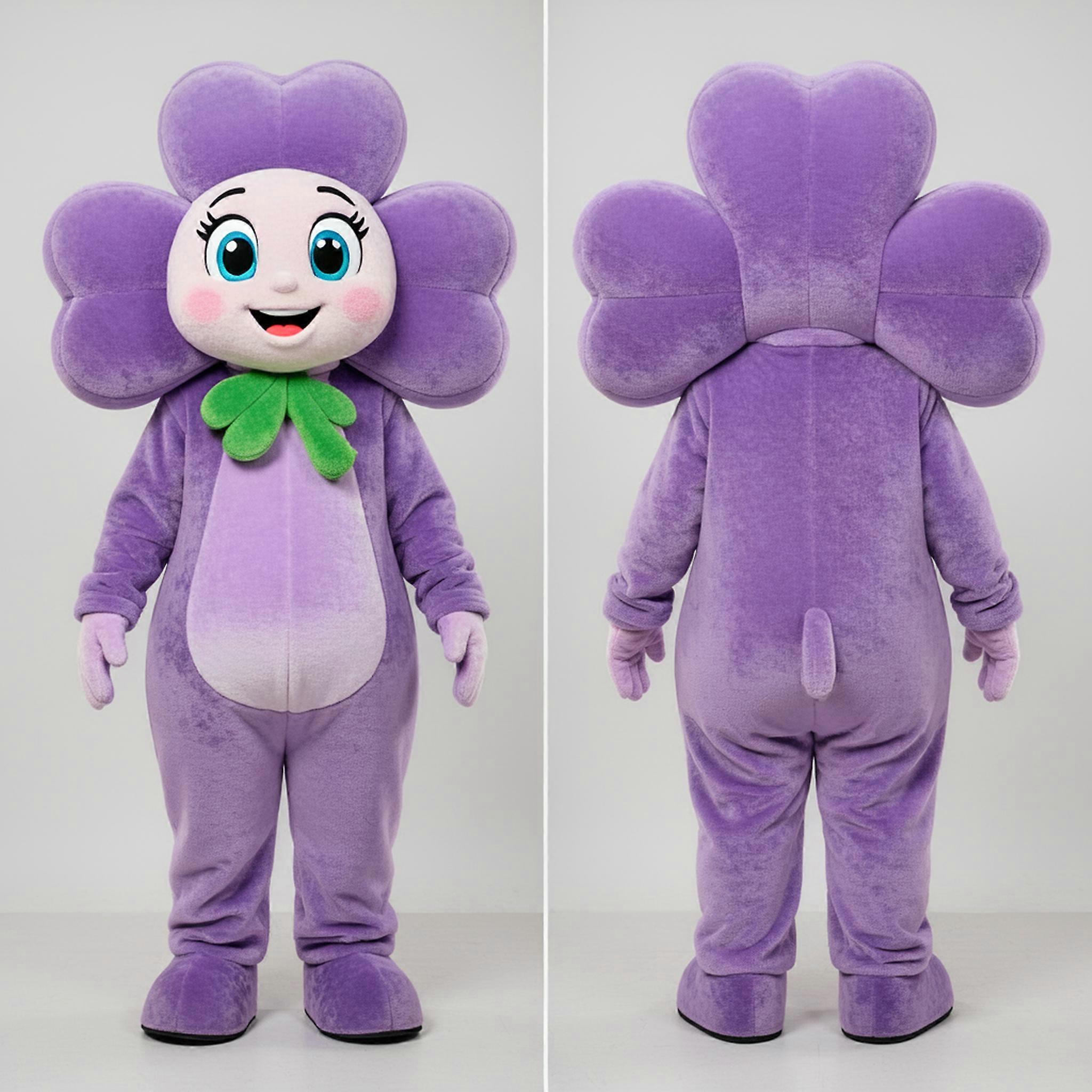 MASTICOT Lavender Green Clover Four Leaf Clover Mascot