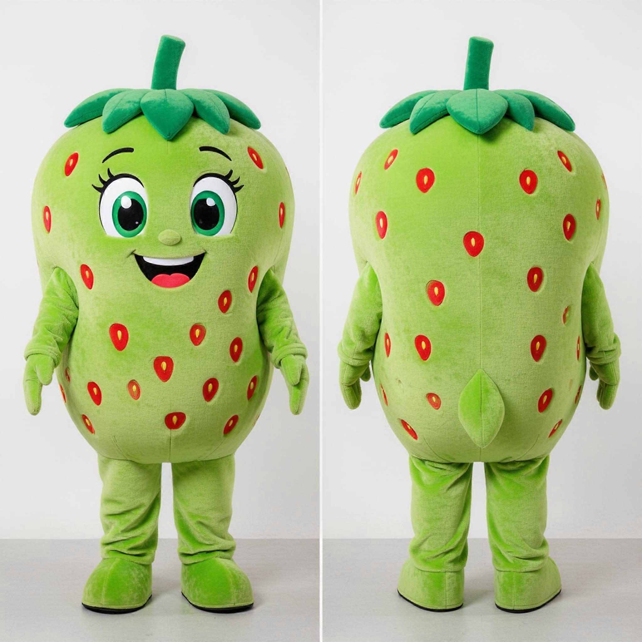 MASTICOT Lime Green Playful Strawberry Mascot
