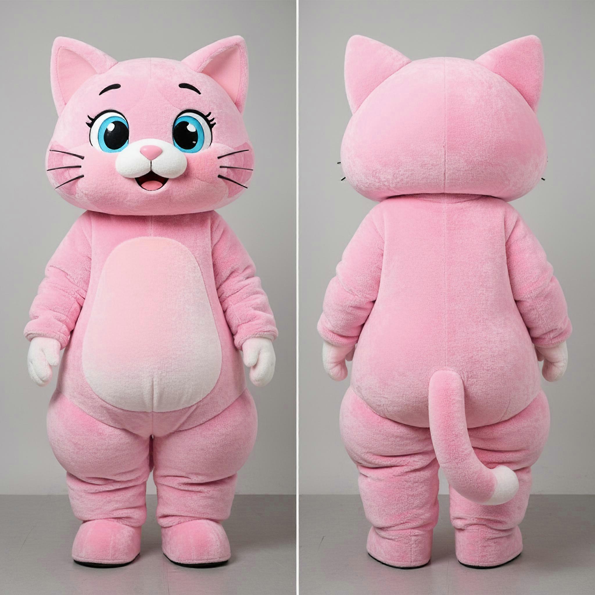 MASTICOT Pink Velvety Cat Mascot
