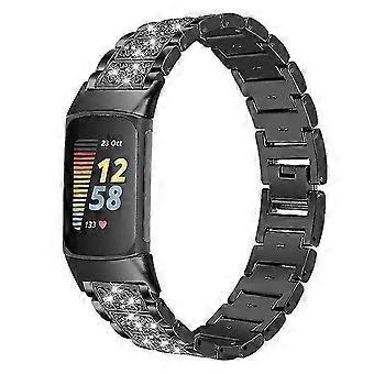 Uhrenarmband aus Metall für Fitbit Charge 6/5 - Bling Strass Damenarmband