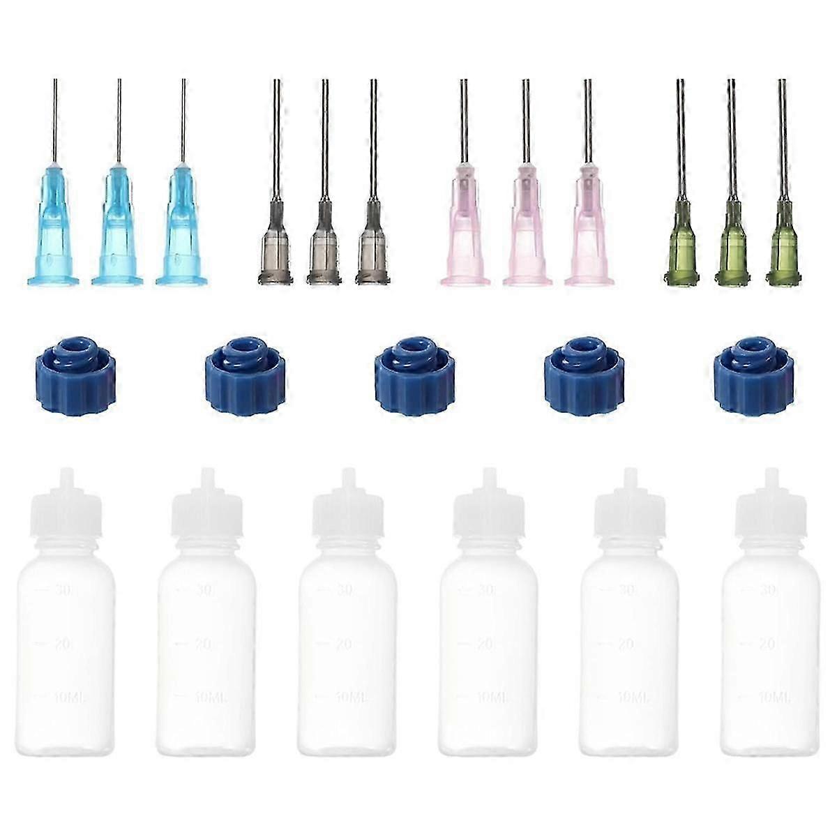 1 oz Hassas Uygulama Şişeleri, 12 Adet 30 ml İğne Uçlu Sıkma Şişesi, Kapaklı Mini İğne Şişesi