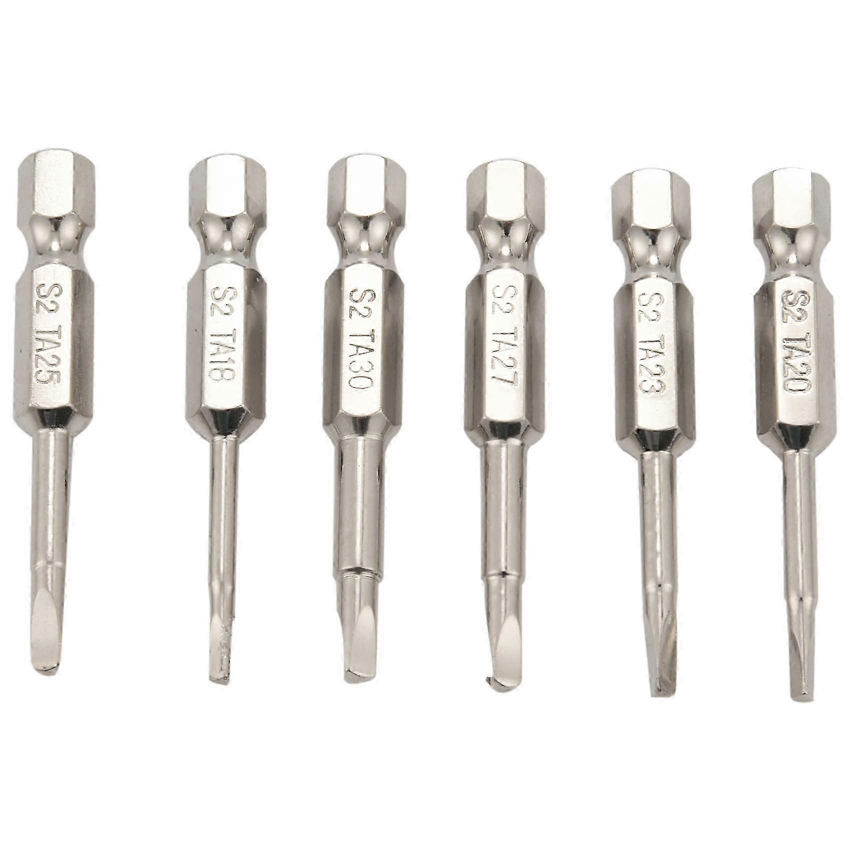 6Pcs S2 Steel Magnetic Triangular Screwdriver Bits Set