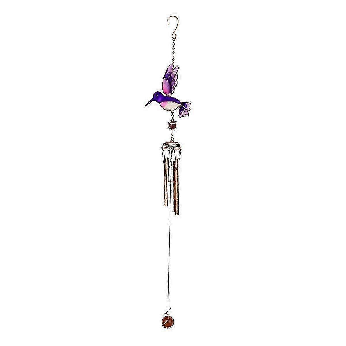 Aluminium Crystal Wind Chime Purple Finish