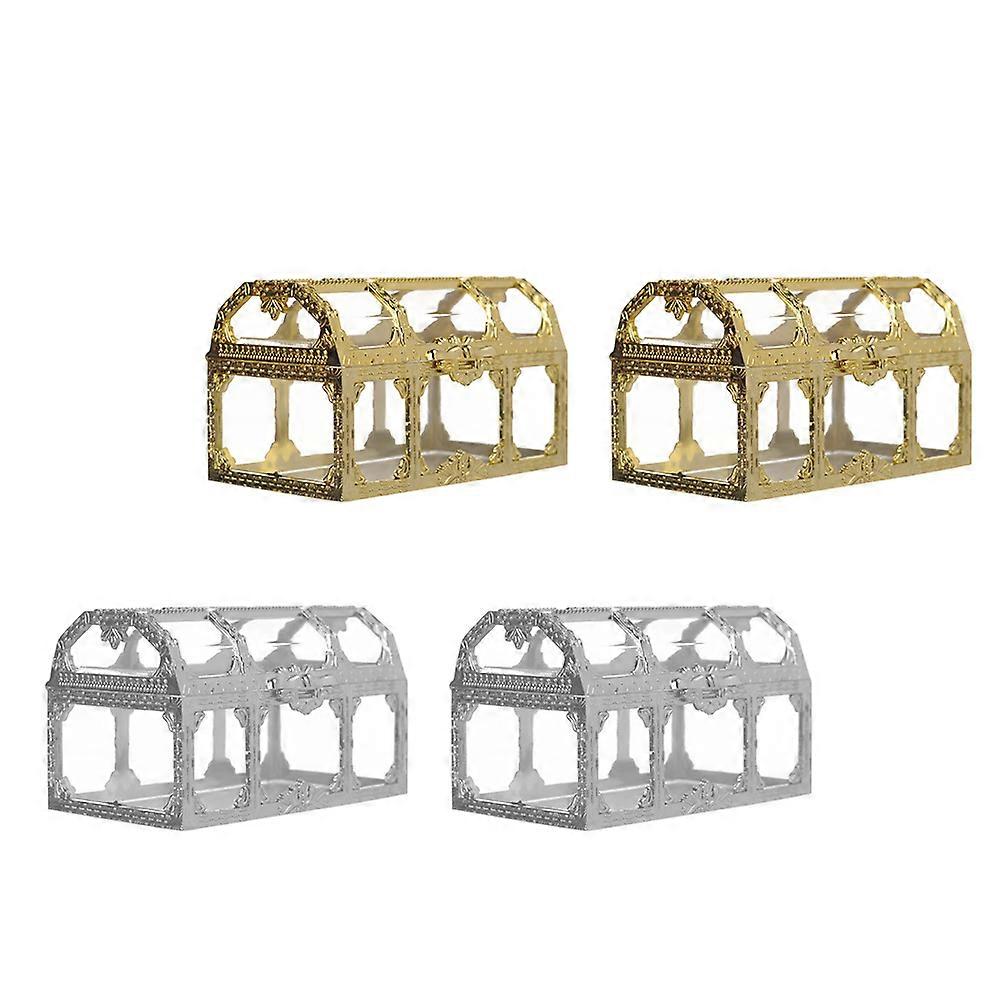 Creative Hollow Candy Boxes Plastic Container for Candy 4Pcs Treasure Box