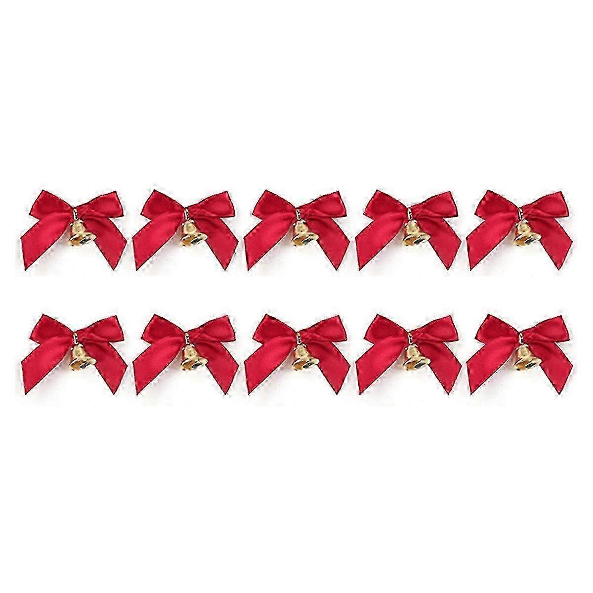 Red Mini Bow with Golden Tone Bell