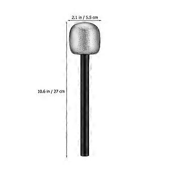 Fake Microphone Prop for Pretend Play 4Pcs Silver Plastic Party Supplies