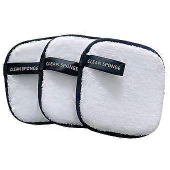 4 Pcs Reusable Makeup Remover Pads, Soft Cotton Fiber Face Cleansing Cloths, Double Sided, Portable for Travel, 12cm, Skin Friendly