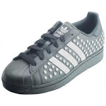 adidas Superstar II Womens Fashion Trainers in Black Silver