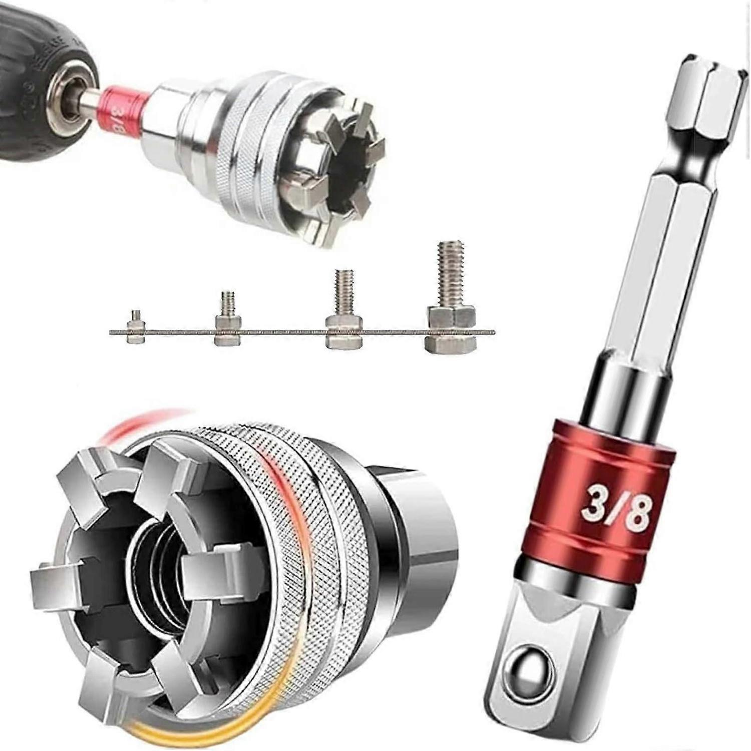 Multi-Function Universal Socket Wrench Tool - 10mm-19mm Adjustable Multi-Function Socket for 3/8" Drive Ratchet, Universal Socket Tool with Power