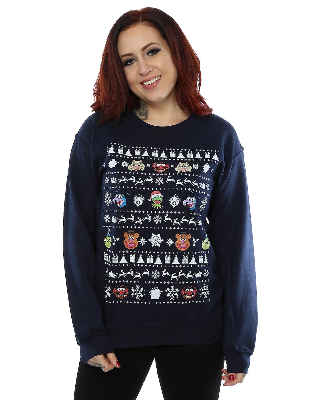 Disney Women's The Muppets Christmas Heads Sweatshirt