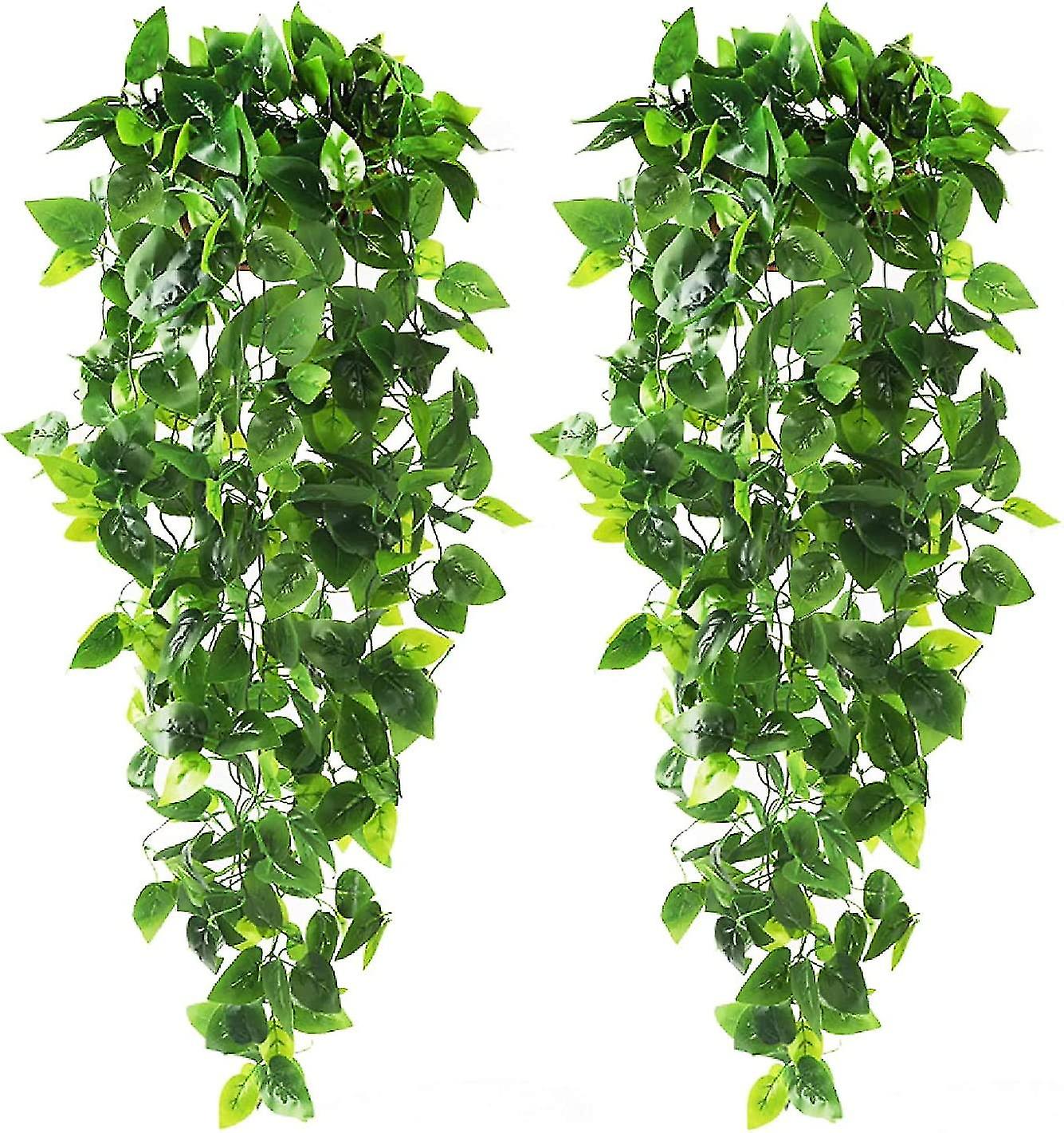 2pcs τεχνητά κρεμώντας φυτά 3.6ft ψεύτικα ψεύτικα φύλλα κισσού κισσού για την εσωτερική εσωτερική εξωτερική διακόσμηση δωματίων δωματίων τοίχων (κανένα καλάθι)