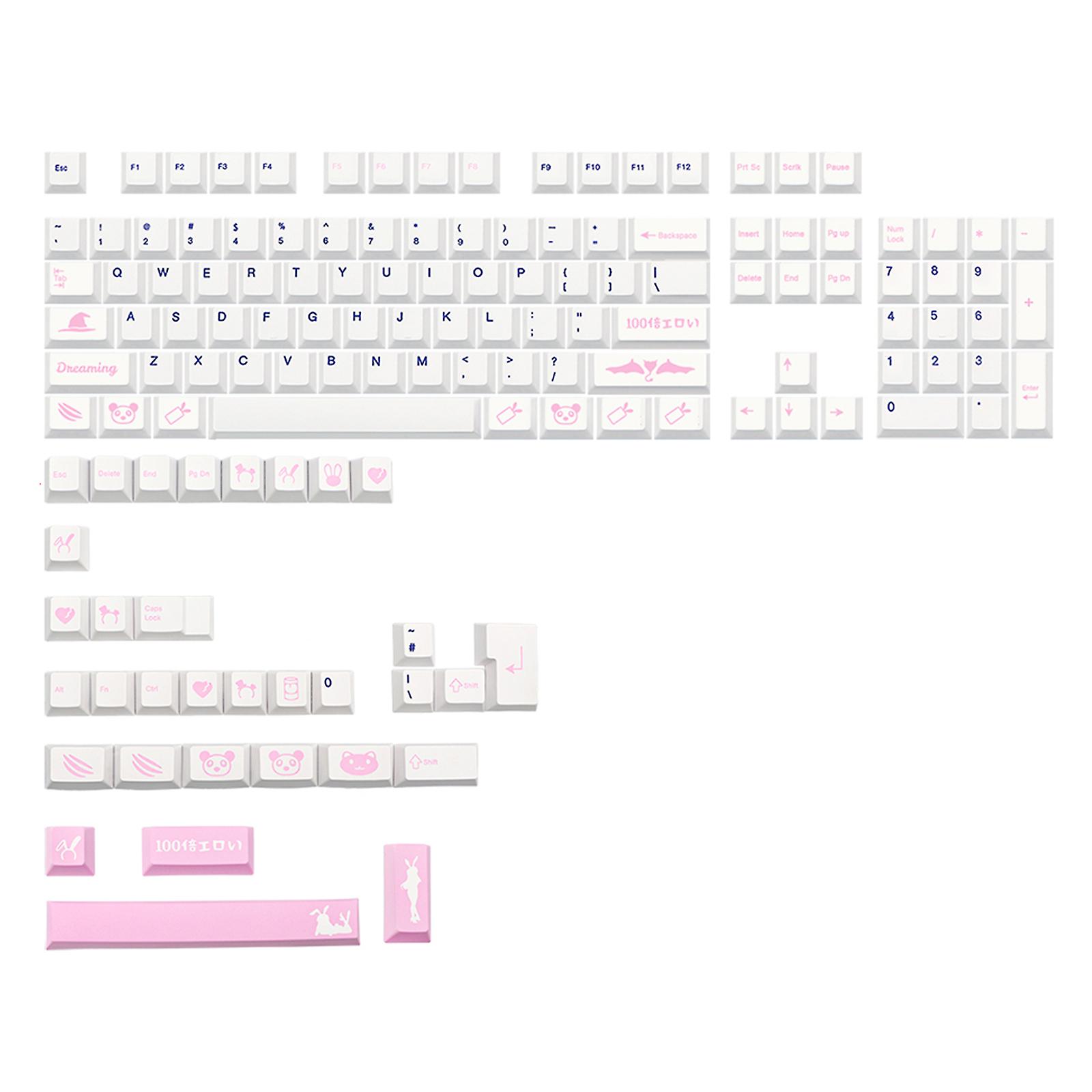137-Key PBT Dreaming Pink Girl Keycaps Cherry Height for Mechanical MX Switch