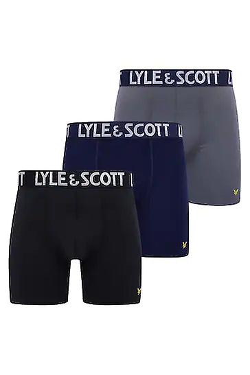 Lyle & Scott 3 Pack Elton Men's Trunks -black/grey/blue