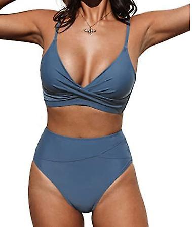 Women's Two Piece Strappy Middle Waist Bikini Set Teen Girs