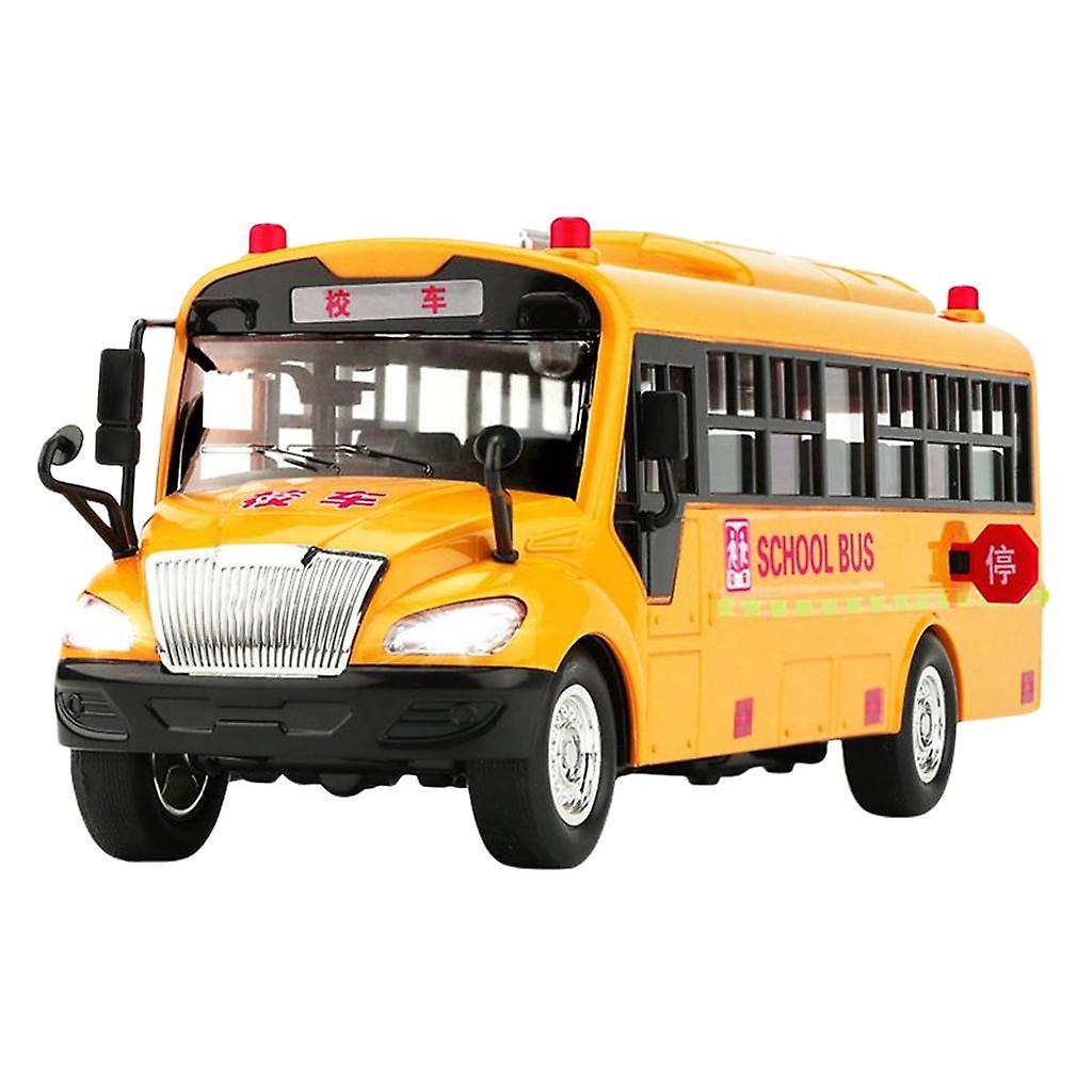 Simulation School Bus Model Toys Interactive Sounds and Lights for Gift A