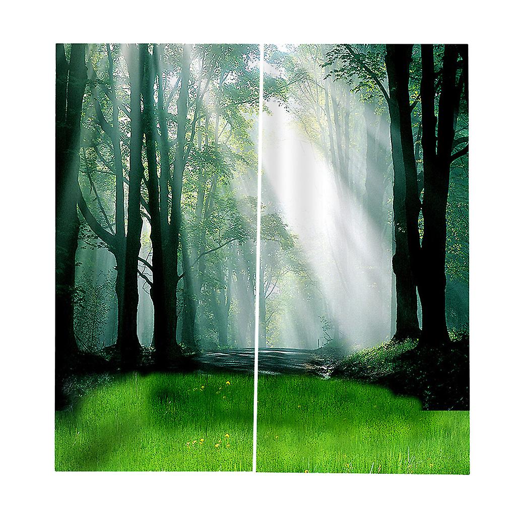 Window Curtain Kitchen Bathroom Drape  Morning Forest