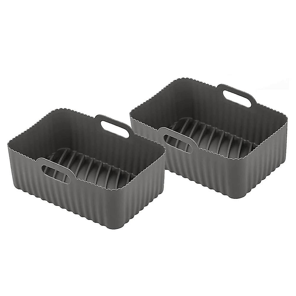 Fritös silikongryta, 2st Fritös silikonfoder Grå