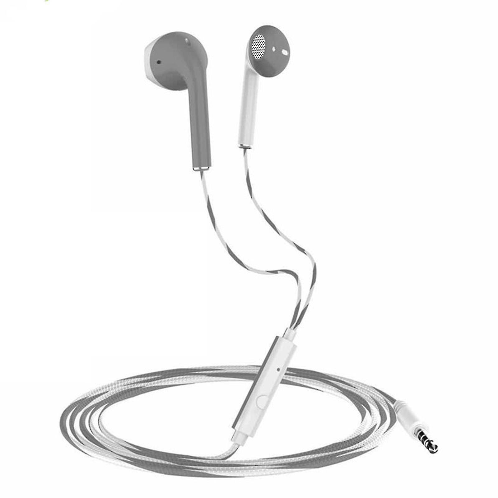 Wired Earbuds Stereo Effect With Microphone Hifi Sound Flat Ear Anti-interference Music Player Macaroon Color 3.5mm In-ear Headphone Phone Acce