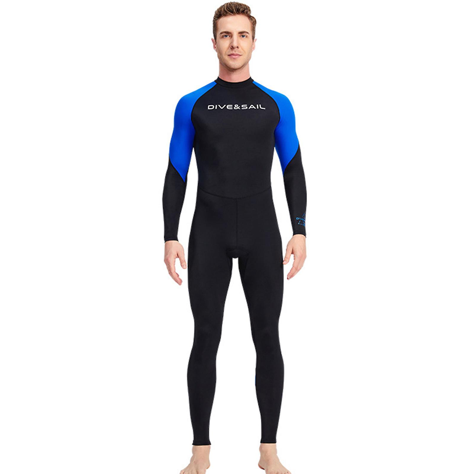 Men One Piece Swimsuit With Back Zipper Quick Dry Long Sleeve Surf Suit
